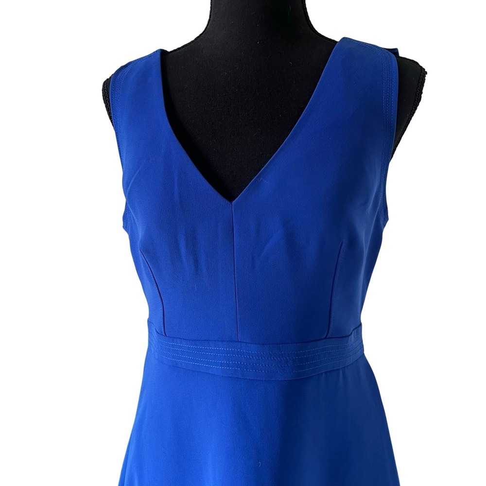 J.Crew Womens Royal Blue V-Neck Sleeveless Fit & Flare Dress E0068 Size 8 NWT - Picture 2 of 11
